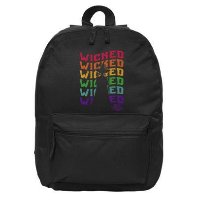 The W.I.Z.A.R.D Of Oz Pride Wicked Witch Rainbow Text Stack 16 in Basic Backpack