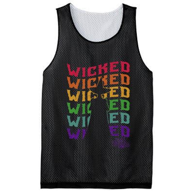 The W.I.Z.A.R.D Of Oz Pride Wicked Witch Rainbow Text Stack Mesh Reversible Basketball Jersey Tank