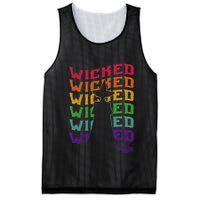 The W.I.Z.A.R.D Of Oz Pride Wicked Witch Rainbow Text Stack Mesh Reversible Basketball Jersey Tank