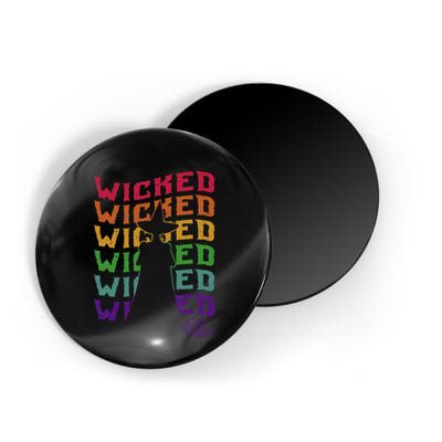 The W.I.Z.A.R.D Of Oz Pride Wicked Witch Rainbow Text Stack Magnet