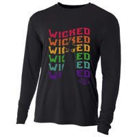 The W.I.Z.A.R.D Of Oz Pride Wicked Witch Rainbow Text Stack Cooling Performance Long Sleeve Crew