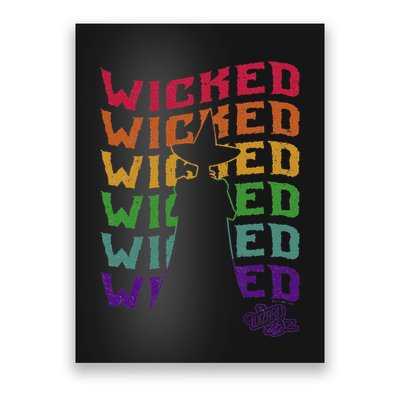 The W.I.Z.A.R.D Of Oz Pride Wicked Witch Rainbow Text Stack Poster