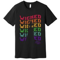 The W.I.Z.A.R.D Of Oz Pride Wicked Witch Rainbow Text Stack Premium T-Shirt