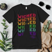 The W.I.Z.A.R.D Of Oz Pride Wicked Witch Rainbow Text Stack Premium T-Shirt
