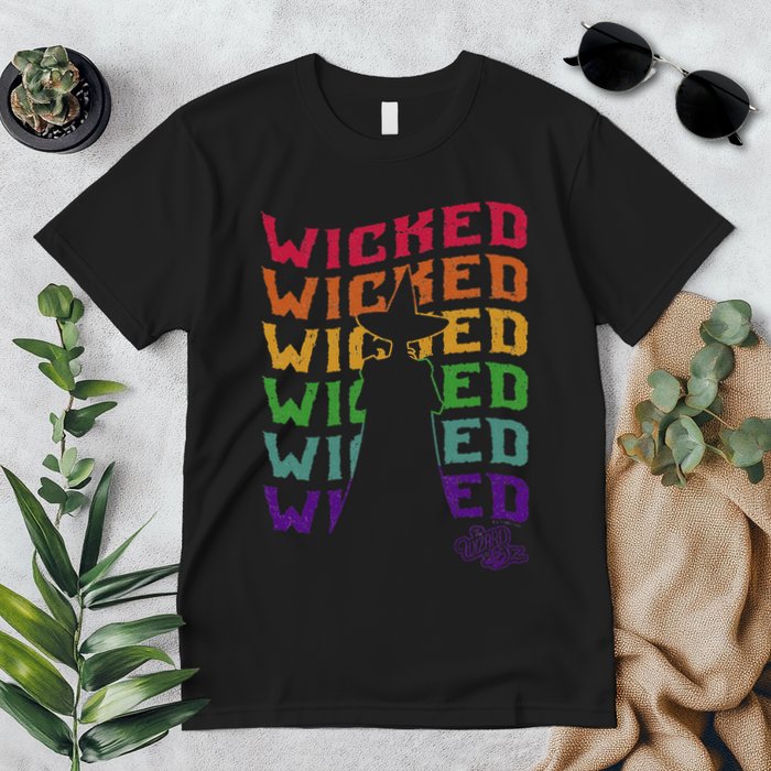 The W.I.Z.A.R.D Of Oz Pride Wicked Witch Rainbow Text Stack Premium T-Shirt