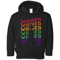 The W.I.Z.A.R.D Of Oz Pride Wicked Witch Rainbow Text Stack Toddler Hoodie