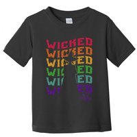 The W.I.Z.A.R.D Of Oz Pride Wicked Witch Rainbow Text Stack Toddler T-Shirt