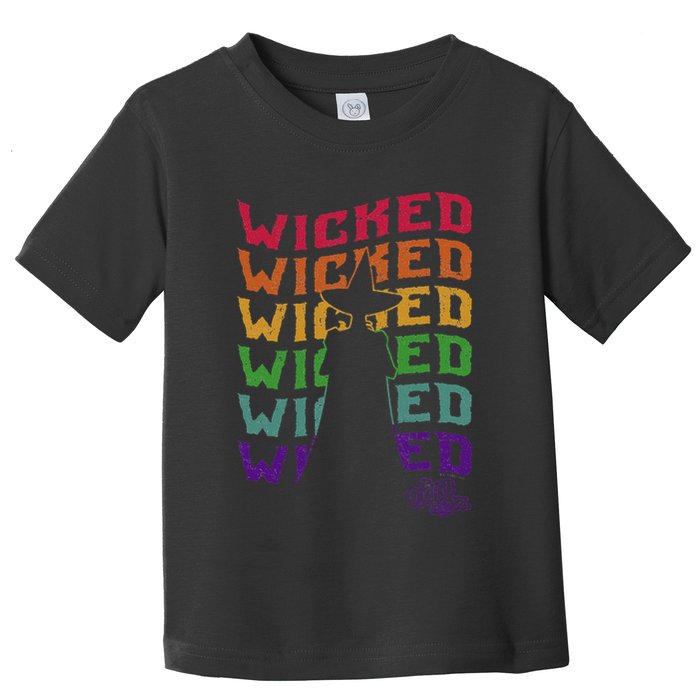 The W.I.Z.A.R.D Of Oz Pride Wicked Witch Rainbow Text Stack Toddler T-Shirt