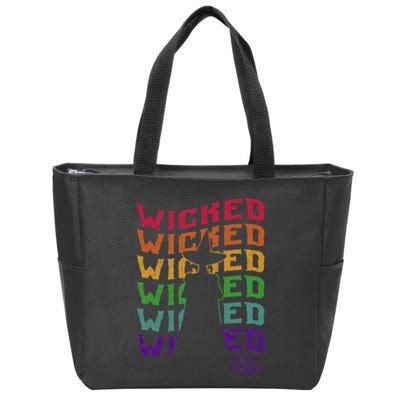 The W.I.Z.A.R.D Of Oz Pride Wicked Witch Rainbow Text Stack Zip Tote Bag