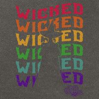 The W.I.Z.A.R.D Of Oz Pride Wicked Witch Rainbow Text Stack Cotton Canvas Backpack