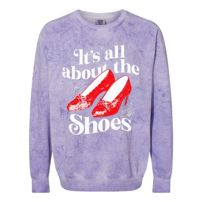 The W.I.Z.A.R.D Of Oz Dorothy Gale Its All About The Shoes Colorblast Crewneck Sweatshirt