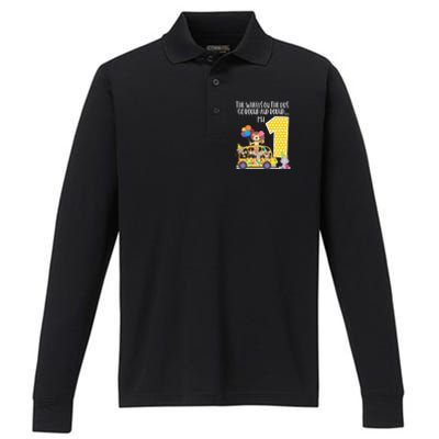 The Wheels On The Bus 1st Birthday 1 Yr Old Family Matching Gift Performance Long Sleeve Polo