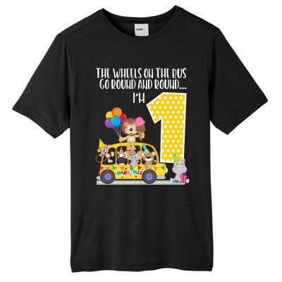 The Wheels On The Bus 1st Birthday 1 Yr Old Family Matching Gift Tall Fusion ChromaSoft Performance T-Shirt