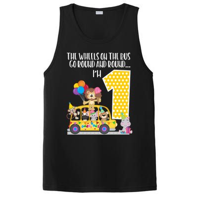 The Wheels On The Bus 1st Birthday 1 Yr Old Family Matching Gift PosiCharge Competitor Tank