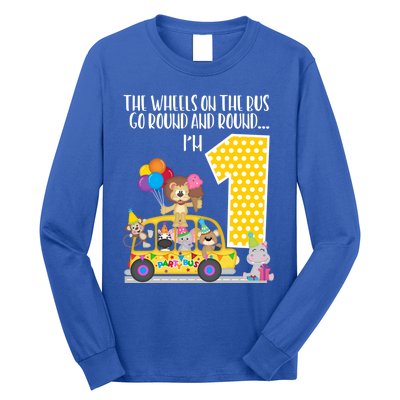 The Wheels On The Bus 1st Birthday 1 Yr Old Family Matching Gift Long Sleeve Shirt