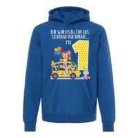 The Wheels On The Bus 1st Birthday 1 Yr Old Family Matching Gift Premium Hoodie