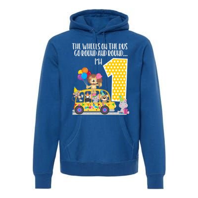 The Wheels On The Bus 1st Birthday 1 Yr Old Family Matching Gift Premium Hoodie