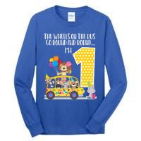 The Wheels On The Bus 1st Birthday 1 Yr Old Family Matching Gift Tall Long Sleeve T-Shirt