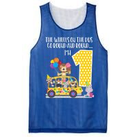 The Wheels On The Bus 1st Birthday 1 Yr Old Family Matching Gift Mesh Reversible Basketball Jersey Tank