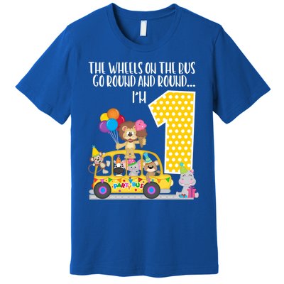 The Wheels On The Bus 1st Birthday 1 Yr Old Family Matching Gift Premium T-Shirt