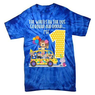 The Wheels On The Bus 1st Birthday 1 Yr Old Family Matching Gift Tie-Dye T-Shirt