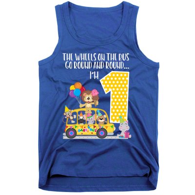 The Wheels On The Bus 1st Birthday 1 Yr Old Family Matching Gift Tank Top