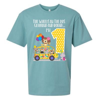 The Wheels On The Bus 1st Birthday 1 Yr Old Family Matching Gift Sueded Cloud Jersey T-Shirt