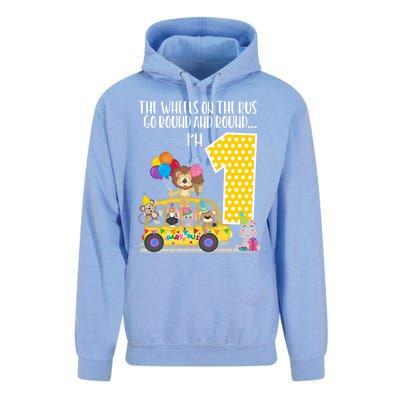 The Wheels On The Bus 1st Birthday 1 Yr Old Family Matching Gift Unisex Surf Hoodie