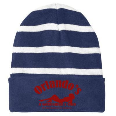 The Wire Orlando's Gentlemen's Club Essential Striped Beanie with Solid Band