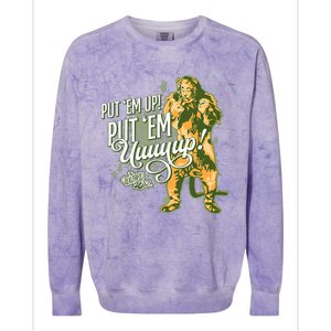 The W.I.Z.A.R.D Of Oz The Cowardly Lion Put Em Up Colorblast Crewneck Sweatshirt