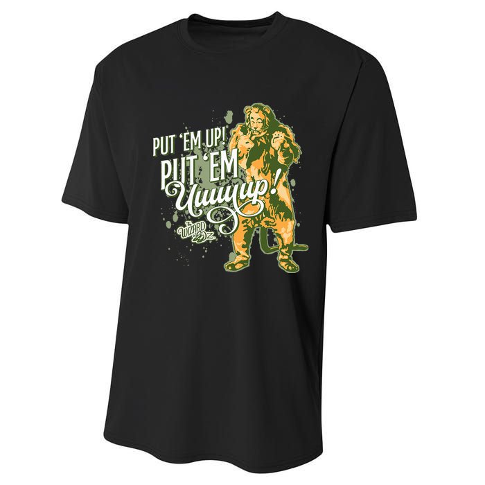 The W.I.Z.A.R.D Of Oz The Cowardly Lion Put Em Up Performance Sprint T-Shirt