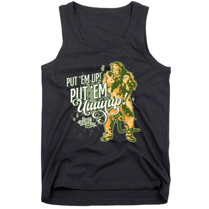 The W.I.Z.A.R.D Of Oz The Cowardly Lion Put Em Up Tank Top