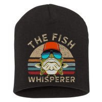 The Whisperer Of Fish Retro Vintage Fishing Angler Fisherman Short Acrylic Beanie