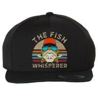 The Whisperer Of Fish Retro Vintage Fishing Angler Fisherman Wool Snapback Cap