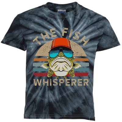 The Whisperer Of Fish Retro Vintage Fishing Angler Fisherman Kids Tie-Dye T-Shirt