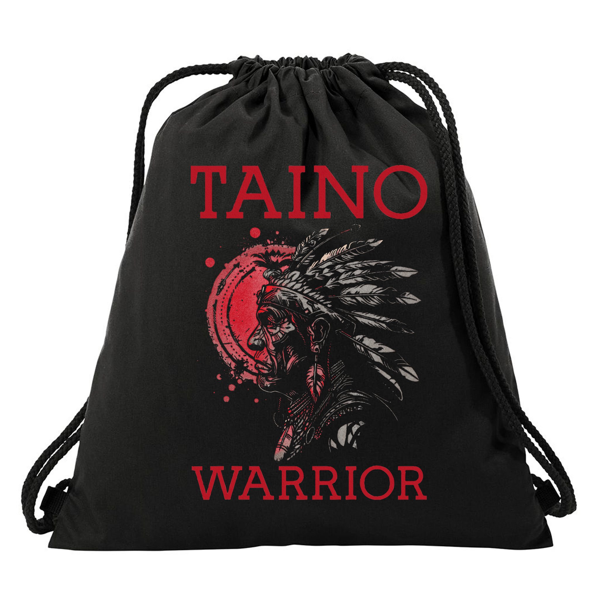 Taino Warrior Puerto Rico Heritage Boricua Boriken Pride Drawstring Bag