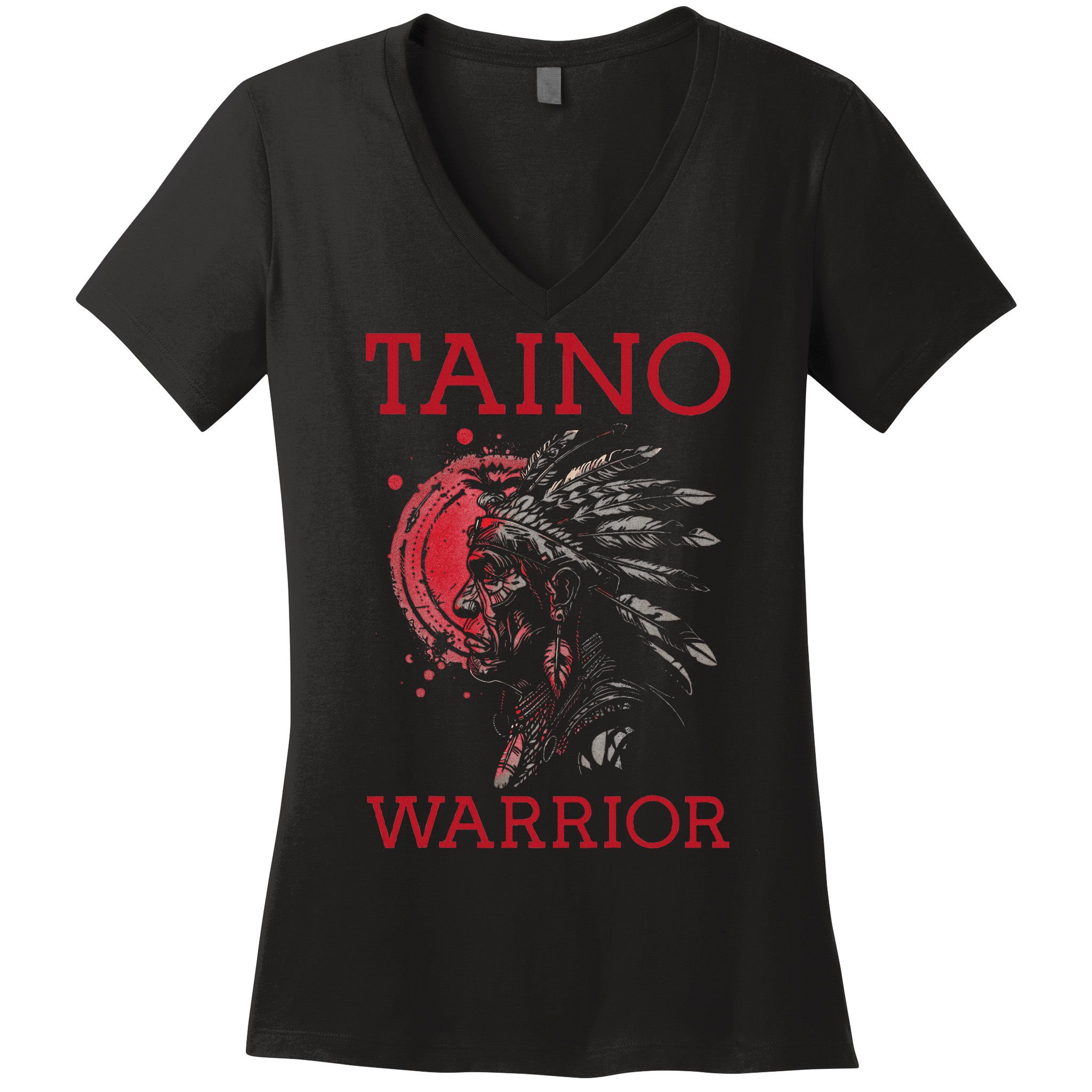 Taino Warrior Puerto Rico Heritage Boricua Boriken Pride Women's V-Neck T-Shirt