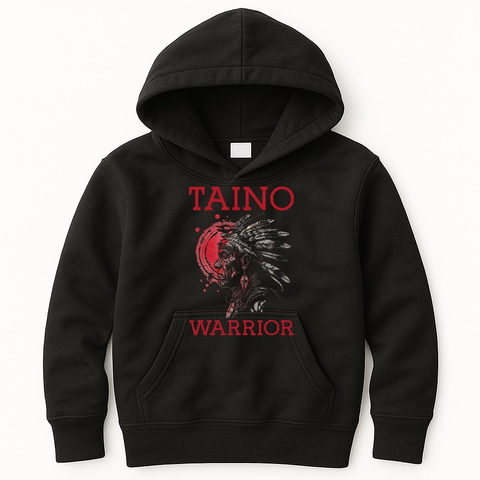 Taino Warrior Puerto Rico Heritage Boricua Boriken Pride Kids Hoodie
