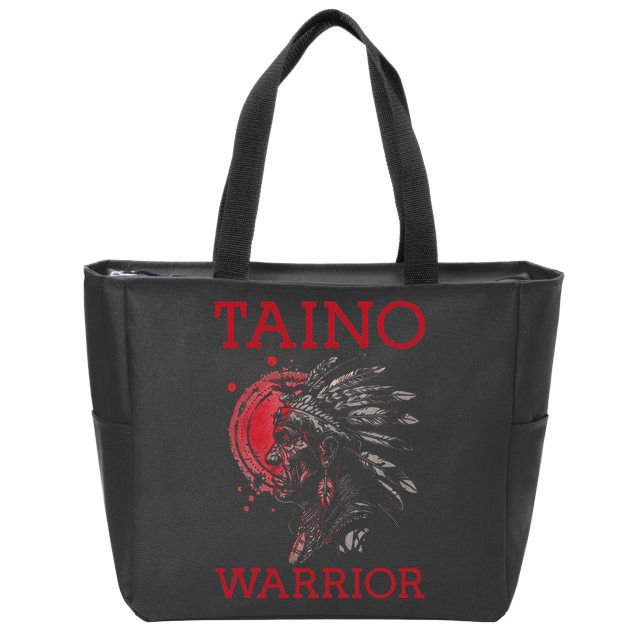 Taino Warrior Puerto Rico Heritage Boricua Boriken Pride Zip Tote Bag