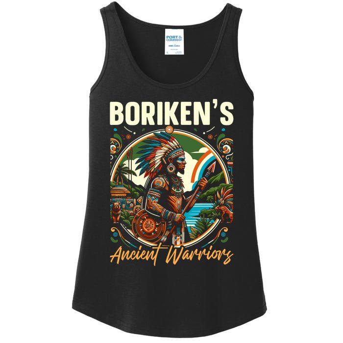 Taino Warrior Puerto Rico Indigenous Carribbean Culture Ladies Essential Tank