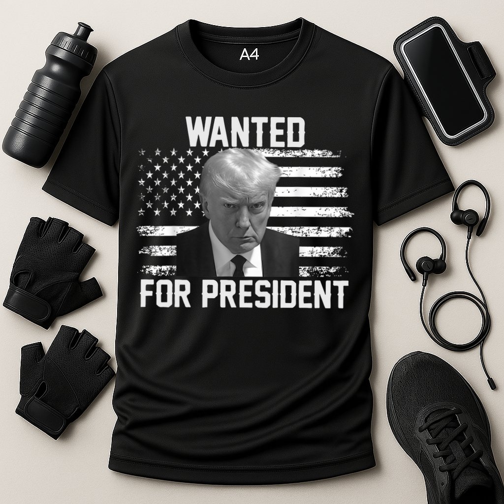 Trump Wanted President Trump Mugshot Cooling Performance Crew T-Shirt