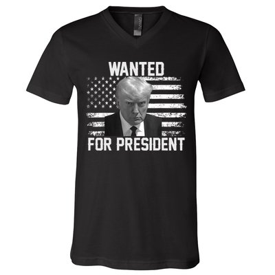 Trump Wanted President Trump Mugshot V-Neck T-Shirt