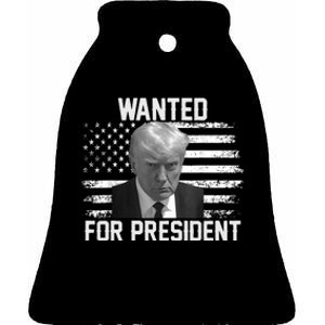 Trump Wanted President Trump Mugshot Ceramic Bell Ornament