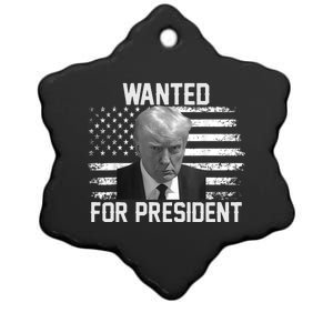 Trump Wanted President Trump Mugshot Ceramic Star Ornament