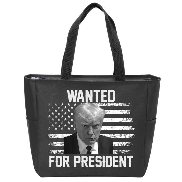 Trump Wanted President Trump Mugshot Zip Tote Bag