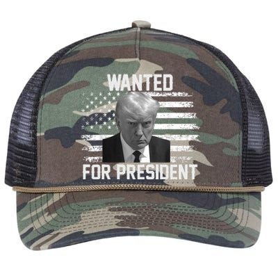 Trump Wanted President Trump Mugshot Retro Rope Trucker Hat Cap