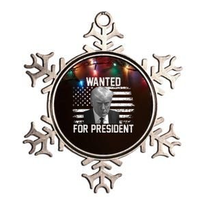 Trump Wanted President Trump Mugshot Metallic Star Ornament