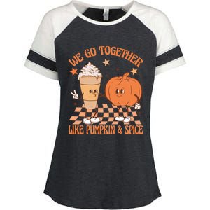 Thanksgiving We Pumpkin Spice Autumn Fall Go Together Like Enza Ladies Jersey Colorblock Tee