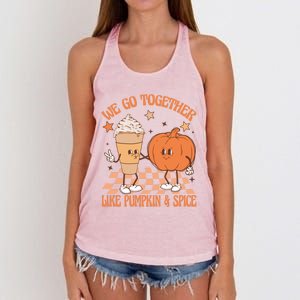 Thanksgiving We Pumpkin Spice Autumn Fall Go Together Like Women's Knotted Racerback Tank