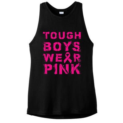 Tough Wear Pink Cool Pink Breast Cancer Awareness Ladies PosiCharge Tri-Blend Wicking Tank